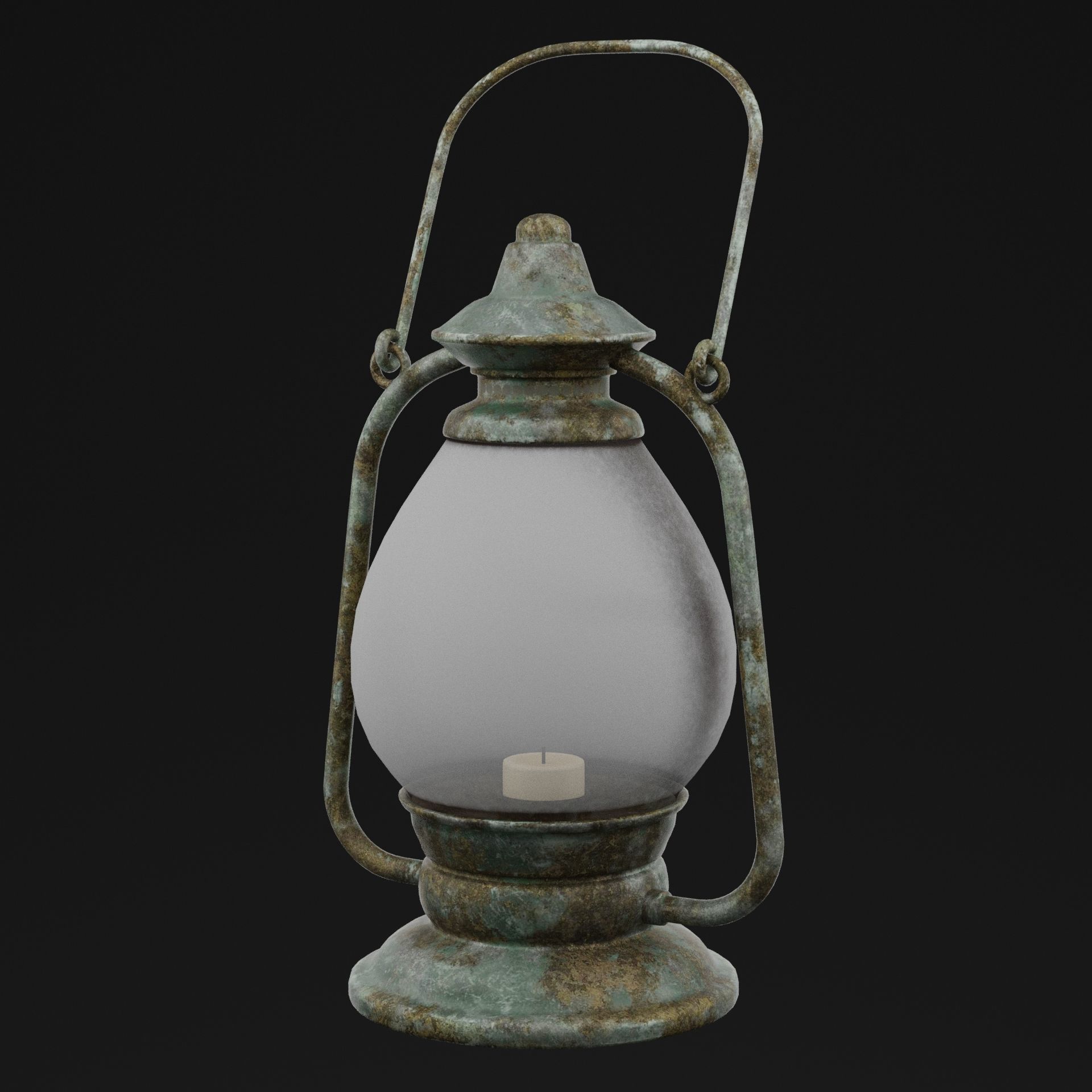 Iron Lantern Low-poly 3D model_6
