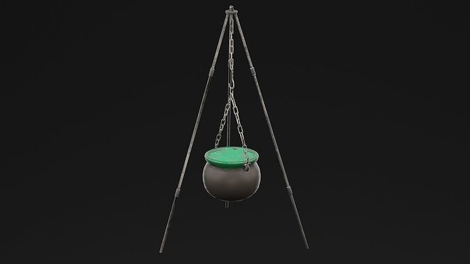 Hanged Cauldron Low-poly 3D model