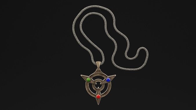 Triangular Amulet Low-poly 3D model