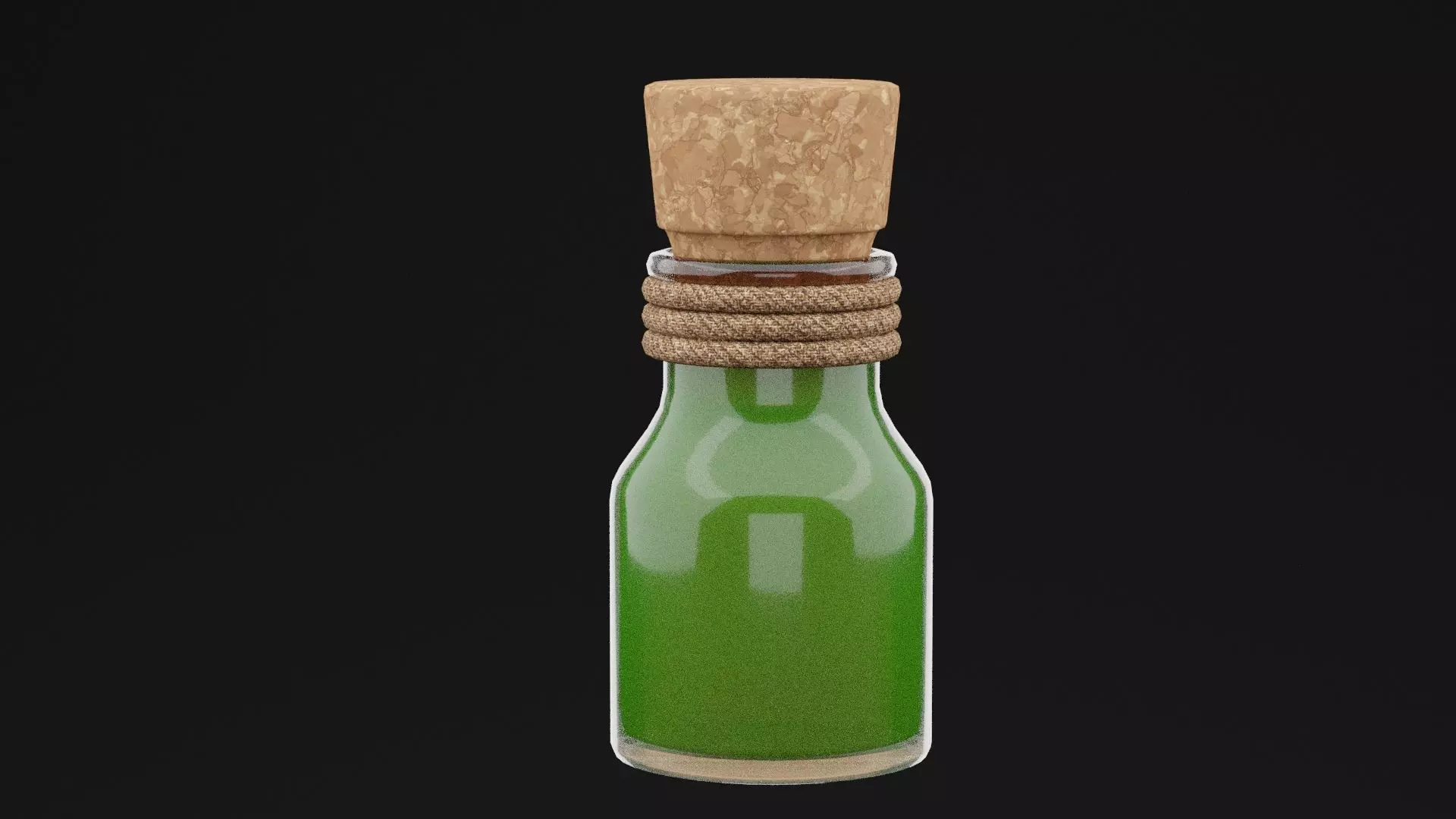 Green Elixir Low-poly 3D model_0