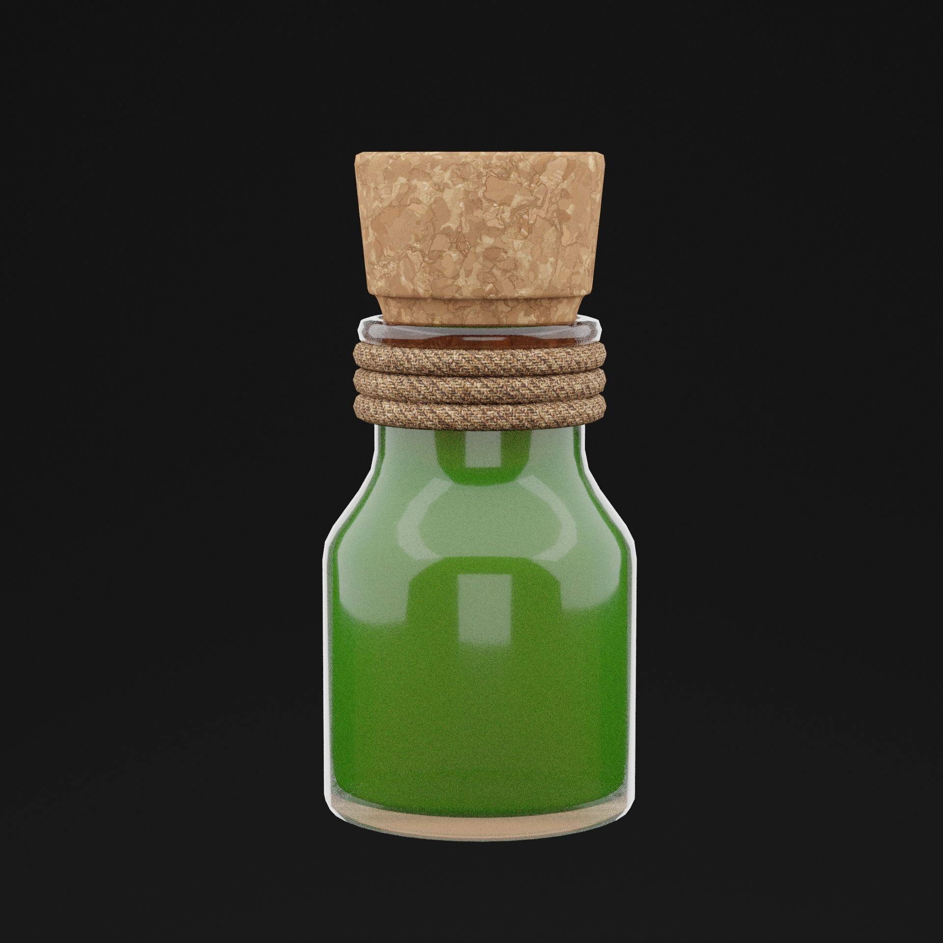 Green Elixir Low-poly 3D model_6