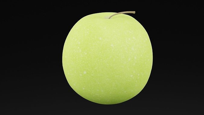 Fresh Green Apple  Low-poly 3D model