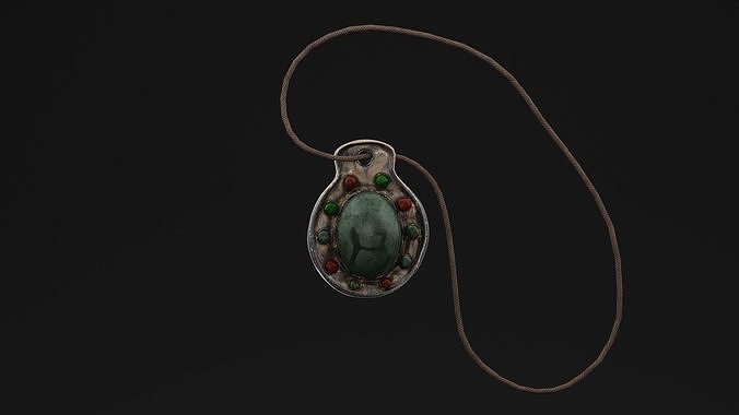 Green Amulet Low-poly 3D model