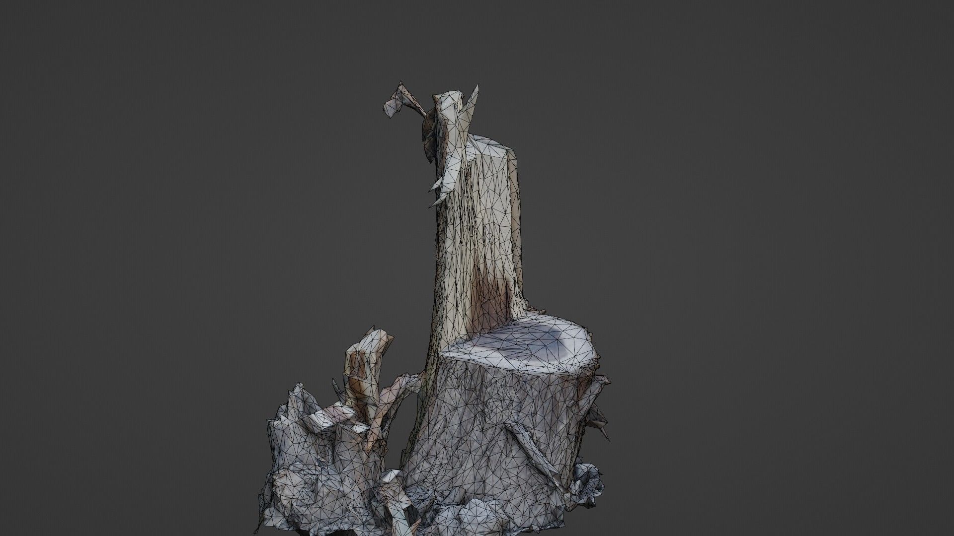 Cutted tree trunk Low-poly 3D model_2