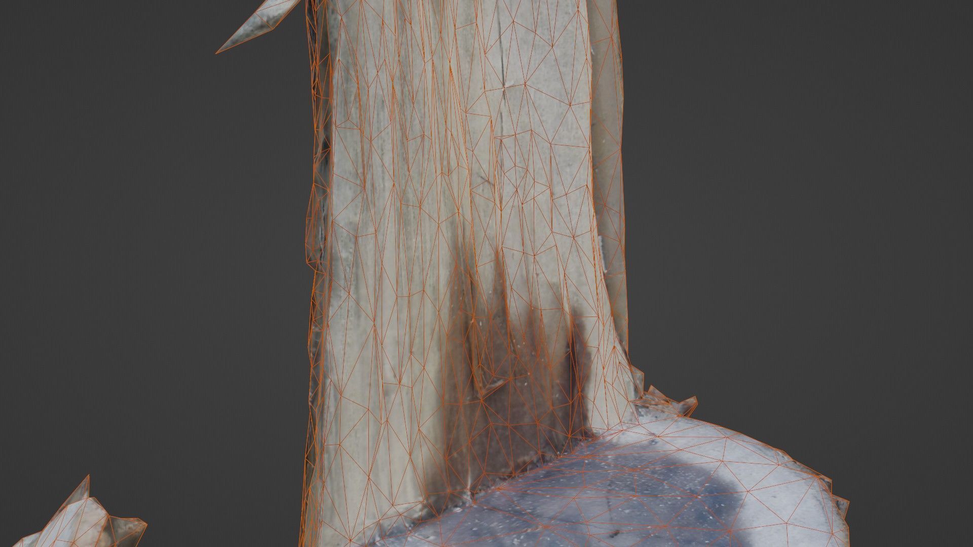 Cutted tree trunk Low-poly 3D model_3