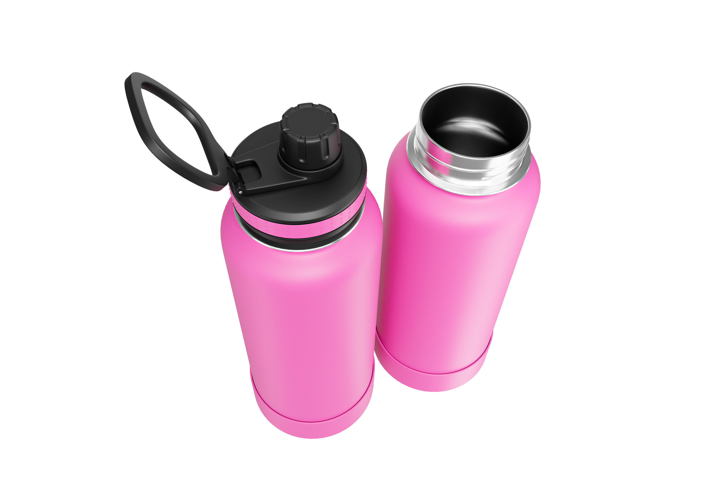 Pink Water Bottle 02 3D model_6