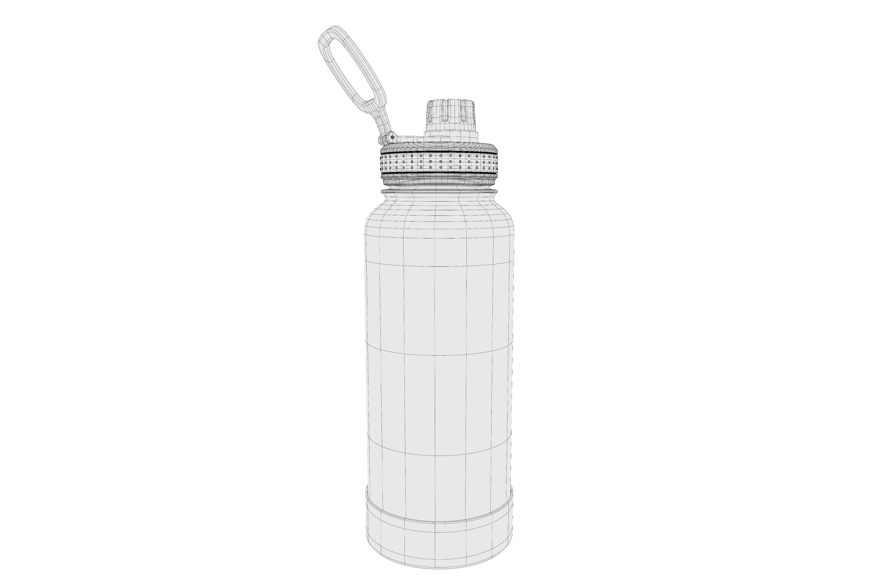 Pink Water Bottle 02 3D model_12