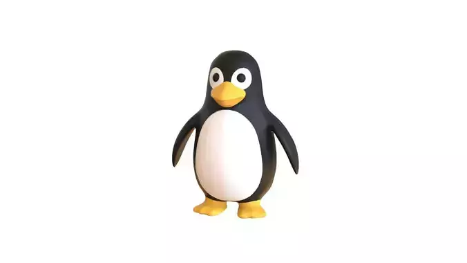 Cartoon Penguin v001 Low-poly 3D model