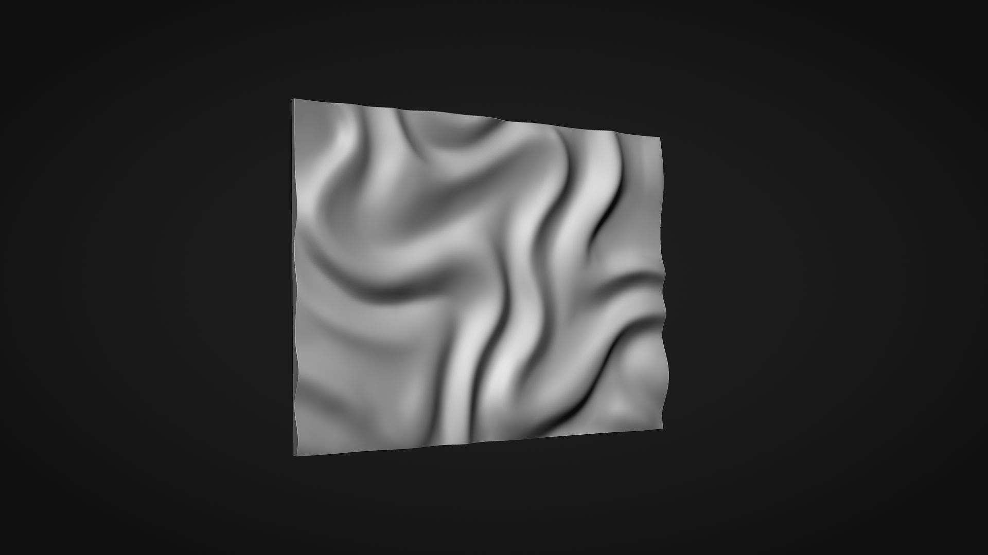 Wavy Wall Art Panel for cnc carving 3D print model_3