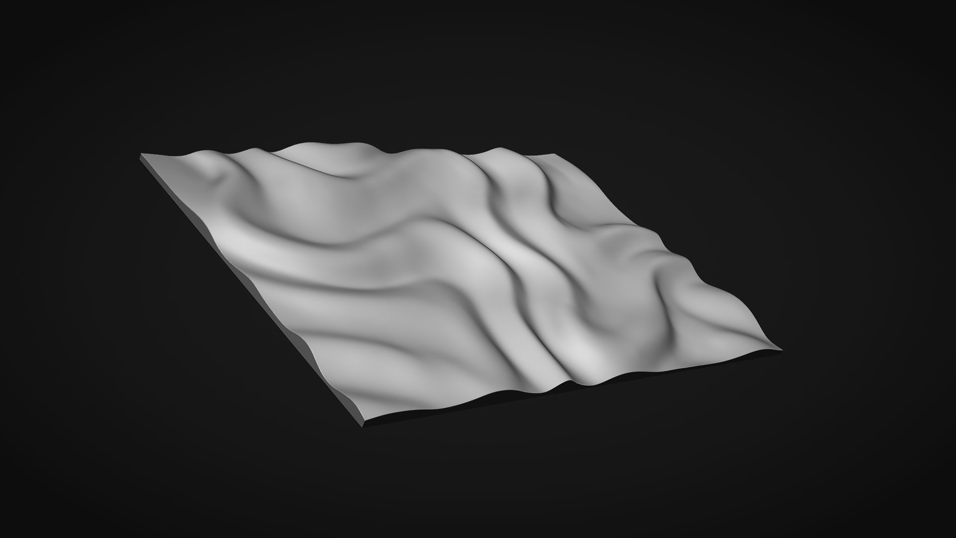 Wavy Wall Art Panel for cnc carving 3D print model_6