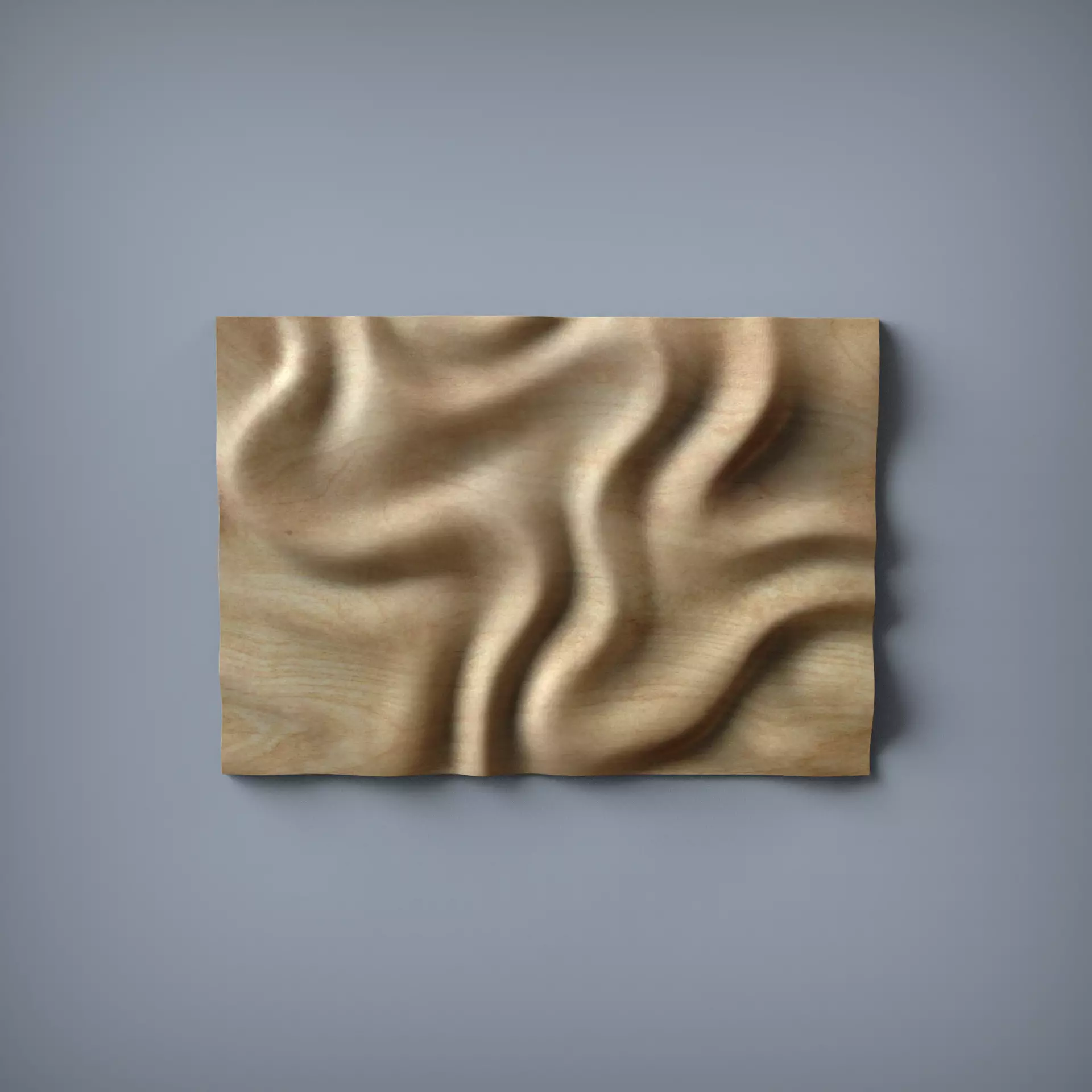 Wavy Wall Art Panel for cnc carving 3D print model_0
