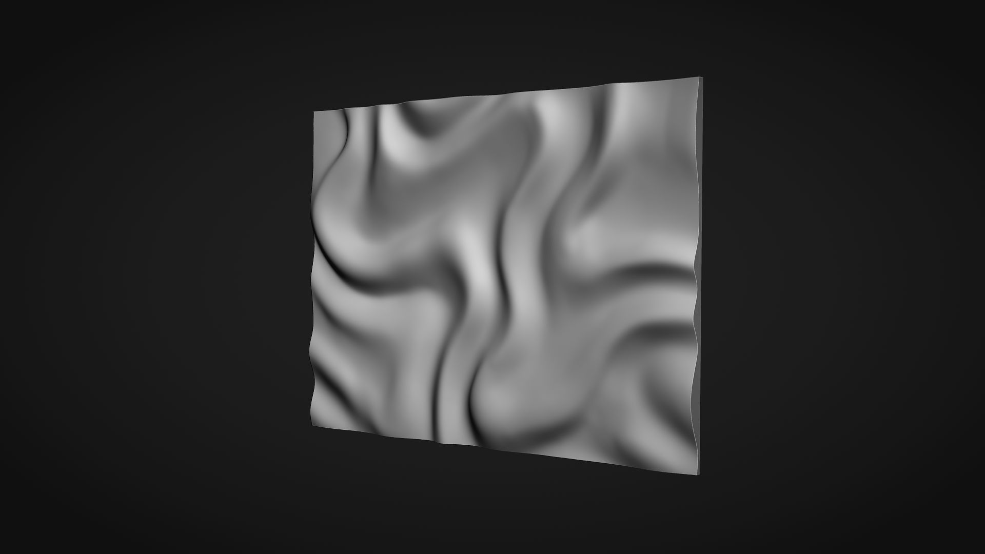 Wavy Wall Art Panel for cnc carving 3D print model_4