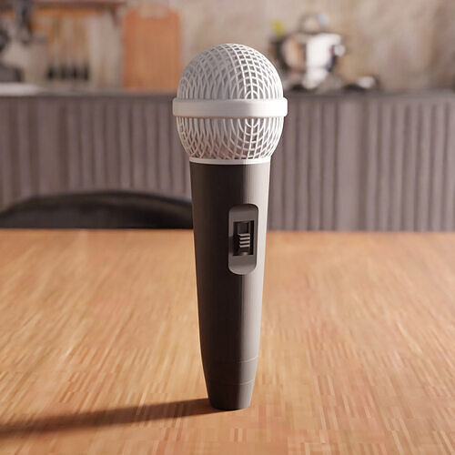 Microphone STL File - 123 3D print model
