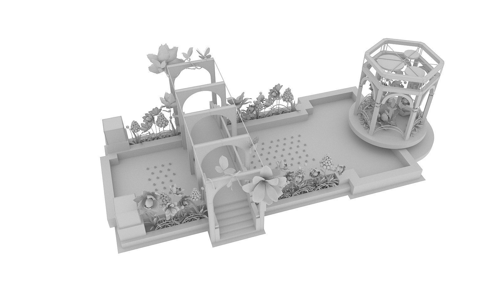 Floristry Fine art display 3D model_6