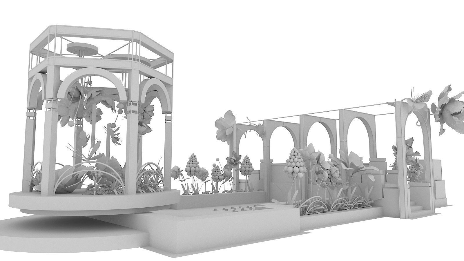 Floristry Fine art display 3D model_9