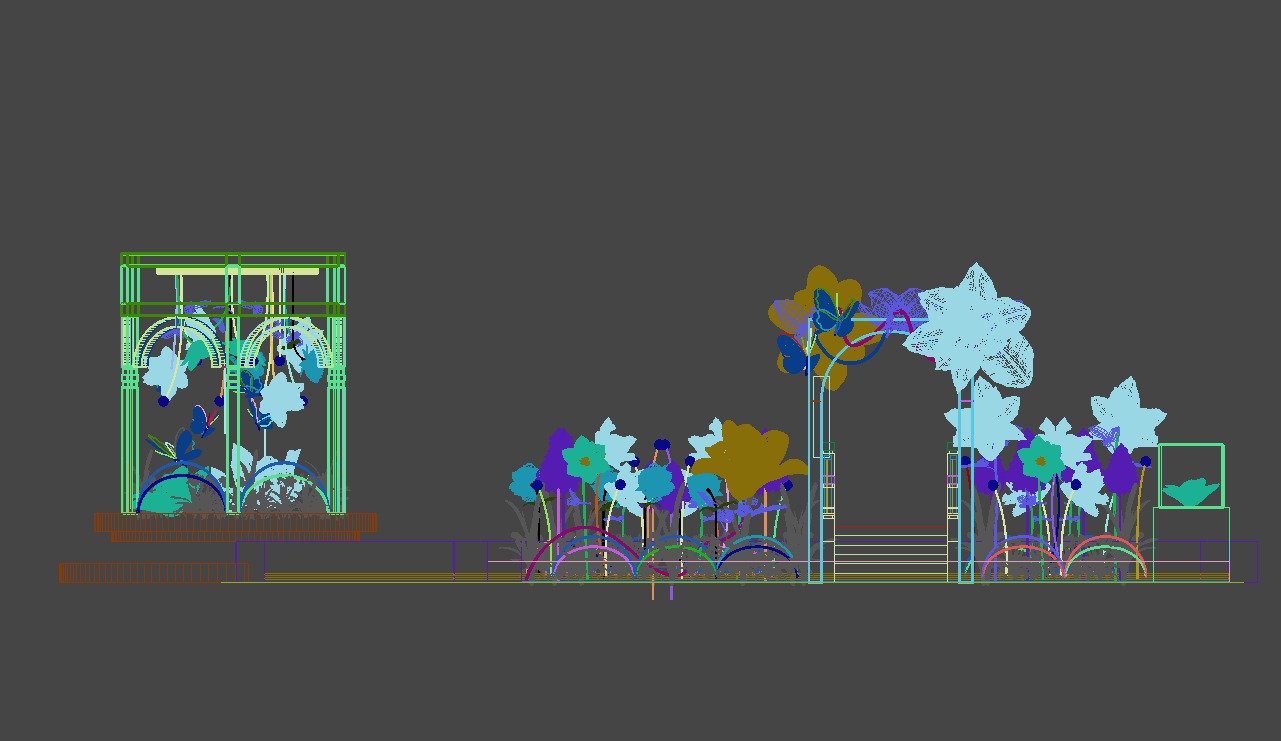 Floristry Fine art display 3D model_10