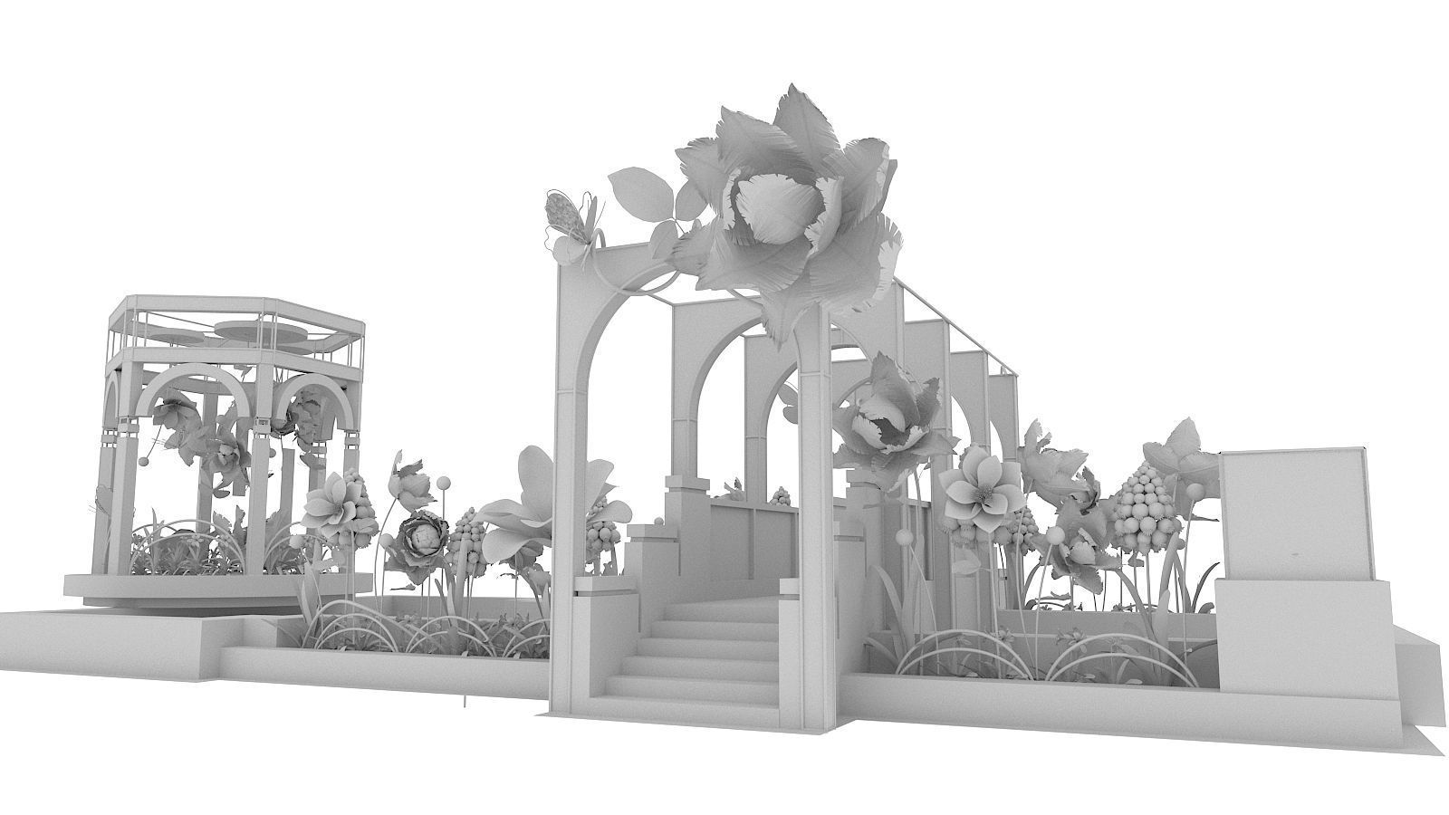 Floristry Fine art display 3D model_5