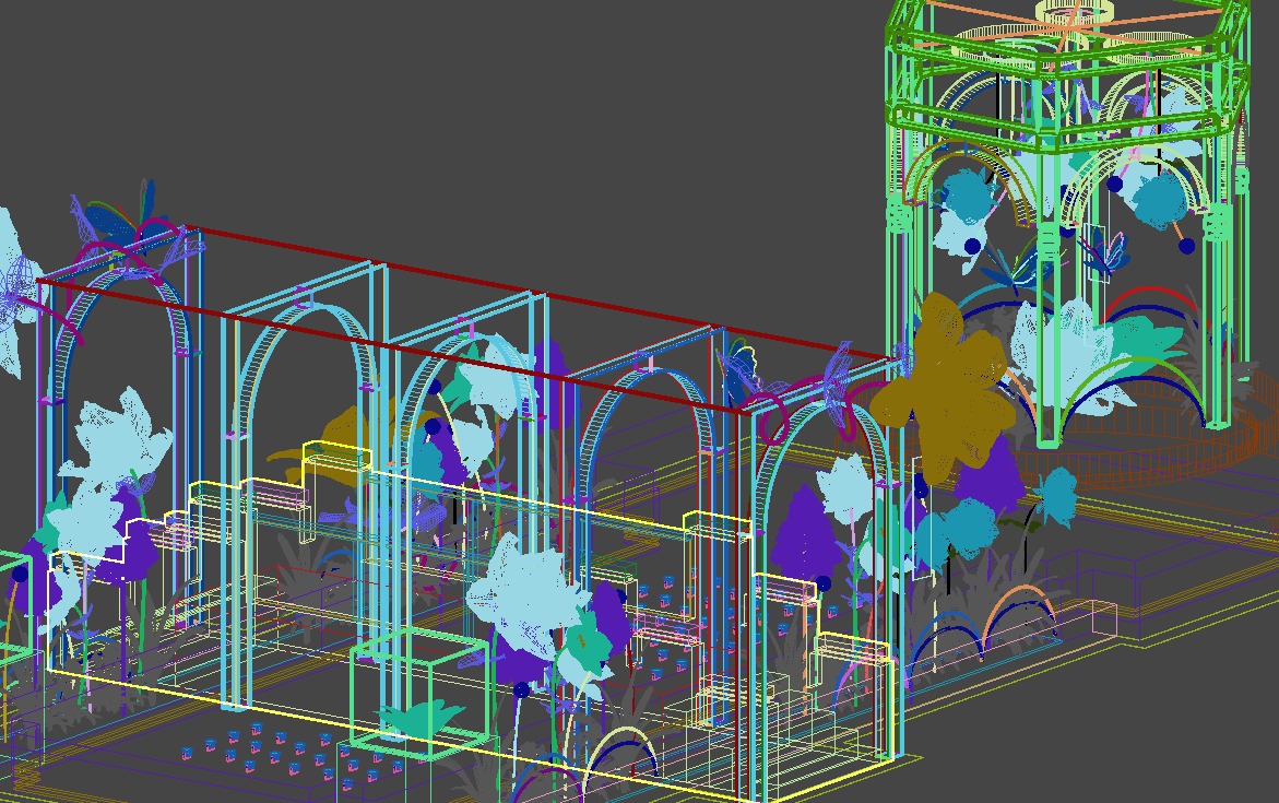 Floristry Fine art display 3D model_7