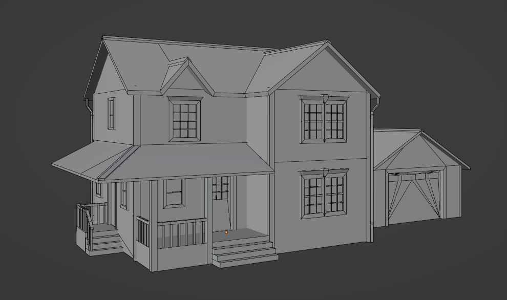 Low Poly house 6 Low-poly 3D model_9