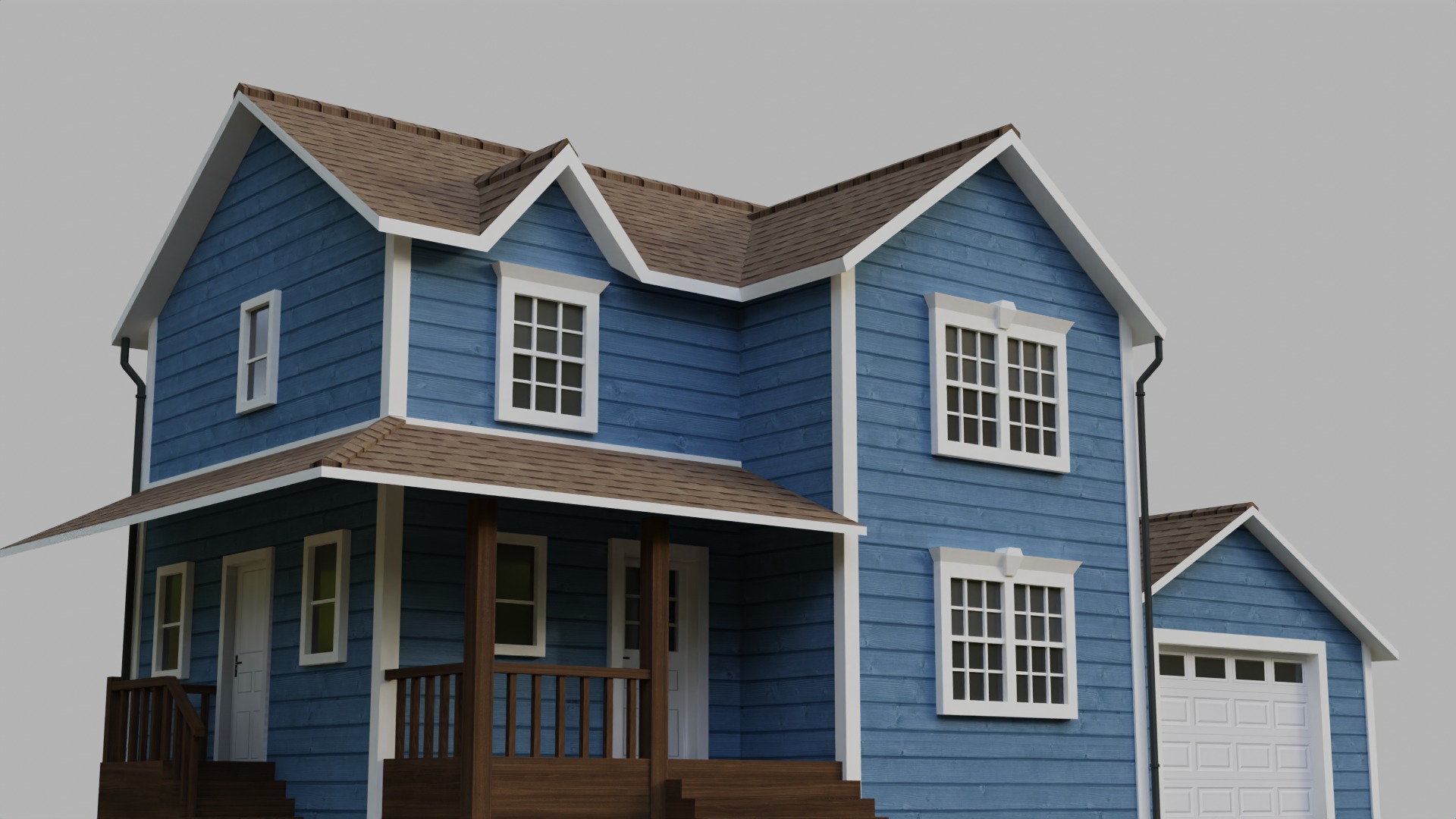 Low Poly house 6 Low-poly 3D model_4