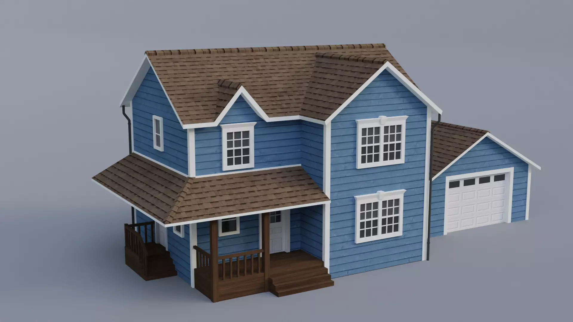 Low Poly house 6 Low-poly 3D model_0