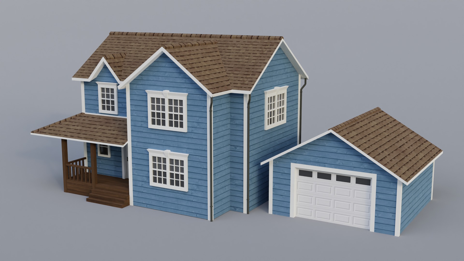 Low Poly house 6 Low-poly 3D model_3