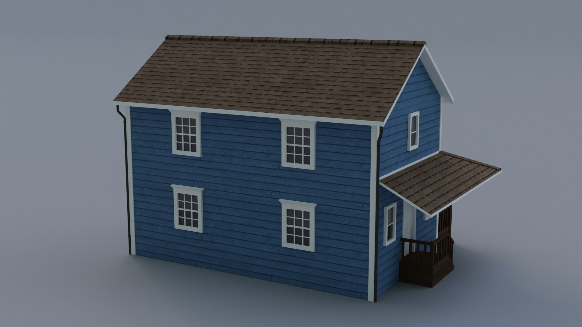 Low Poly house 6 Low-poly 3D model_7