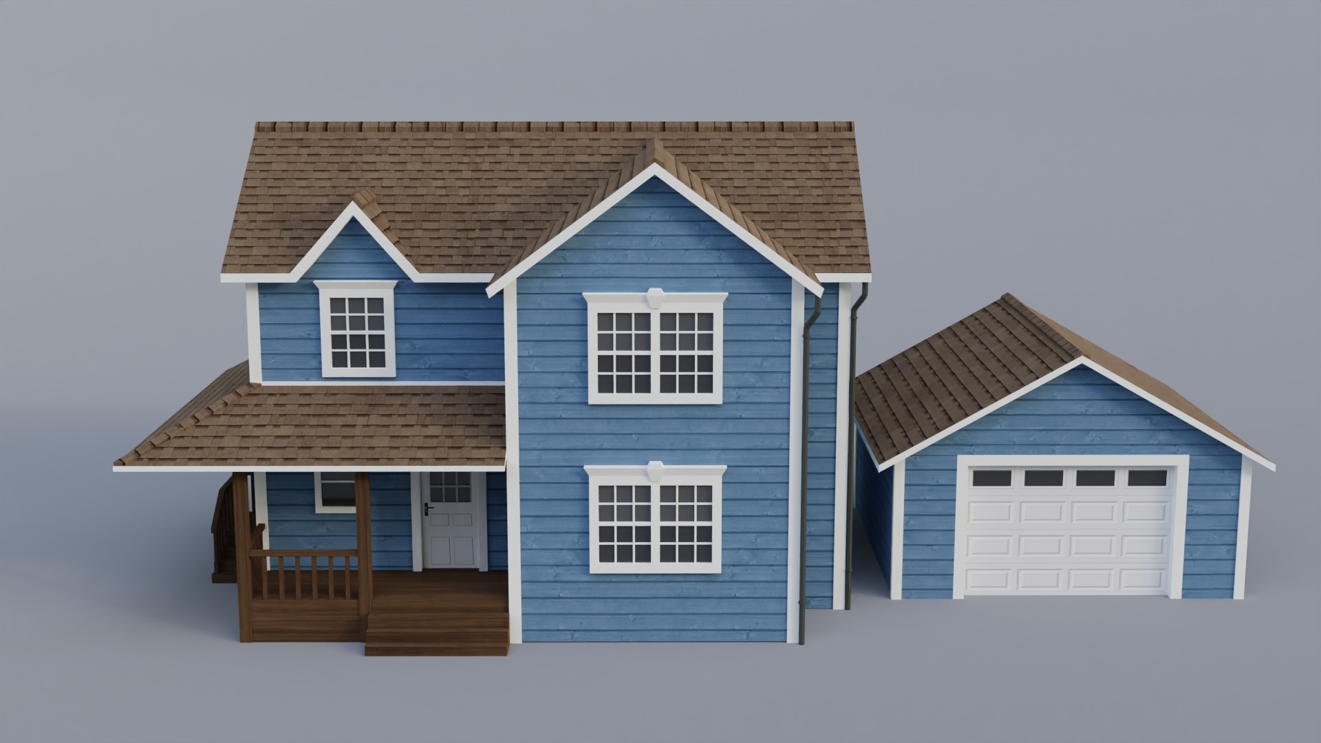 Low Poly house 6 Low-poly 3D model_1
