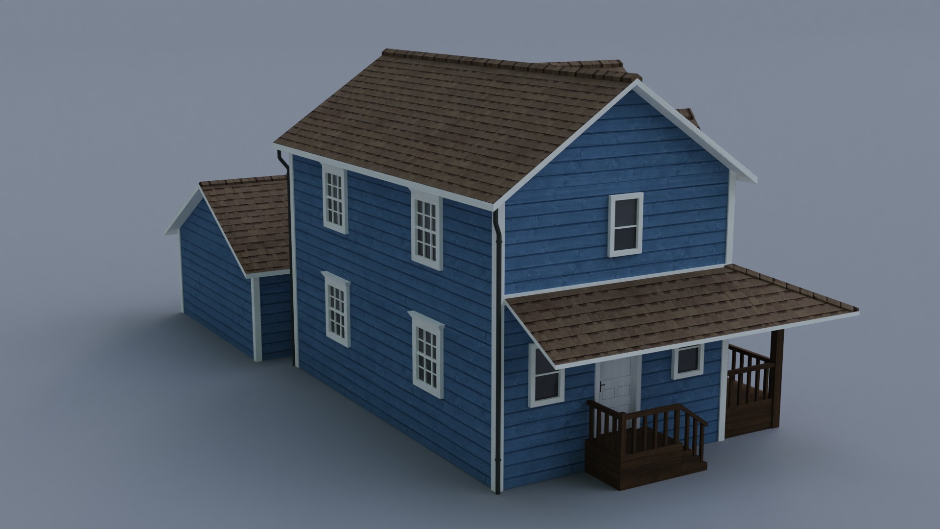 Low Poly house 6 Low-poly 3D model_5