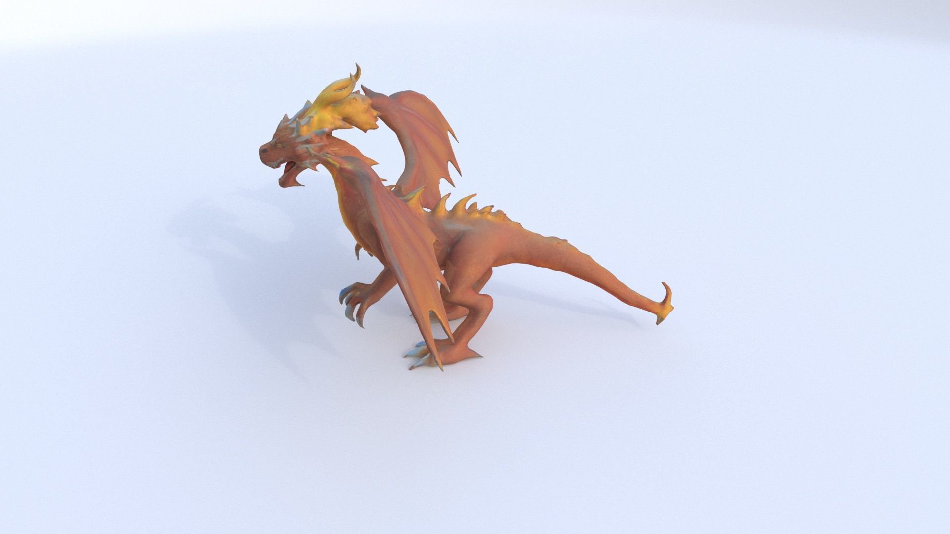 Fire Dragon Dragon 1 3D model_2