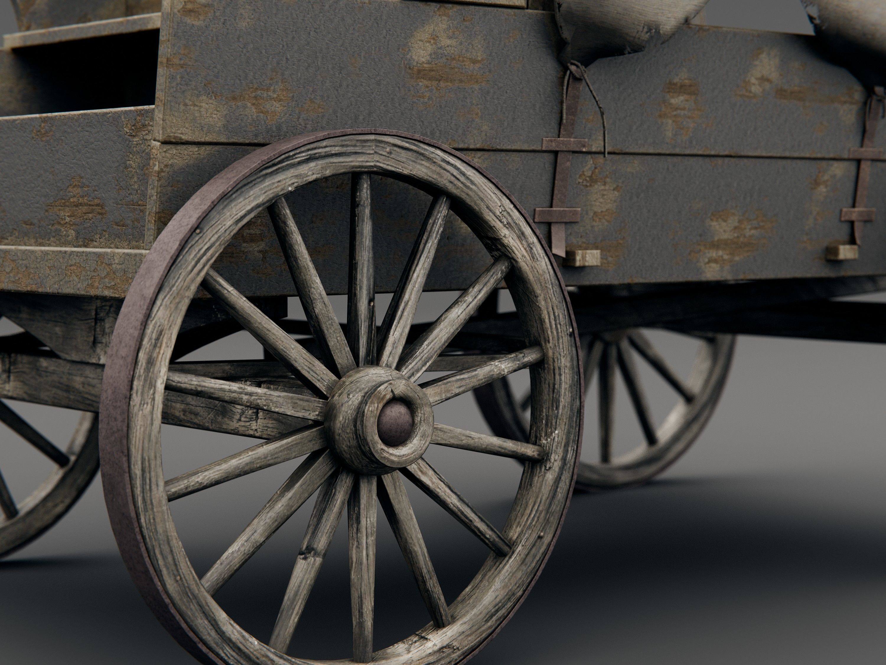 old horse wagon 3D model_8