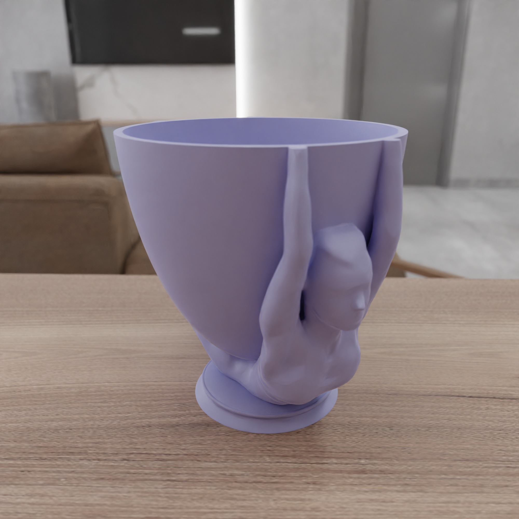 Yoga Girl Planter Cup STL File - 121 3D print model_8