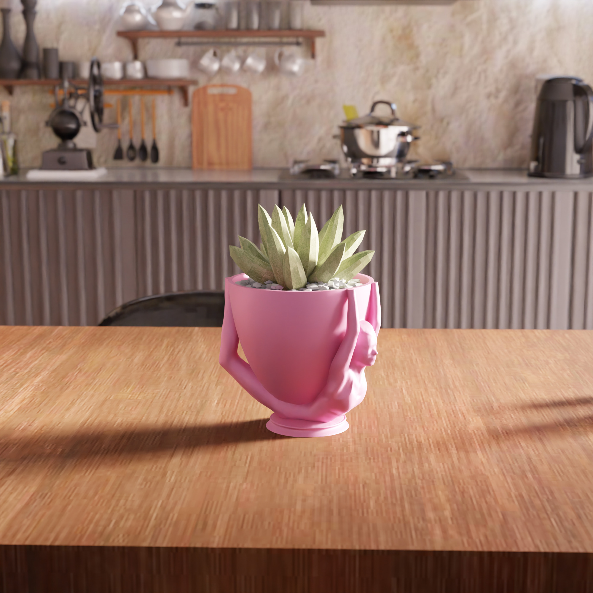 Yoga Girl Planter Cup STL File - 121 3D print model_7
