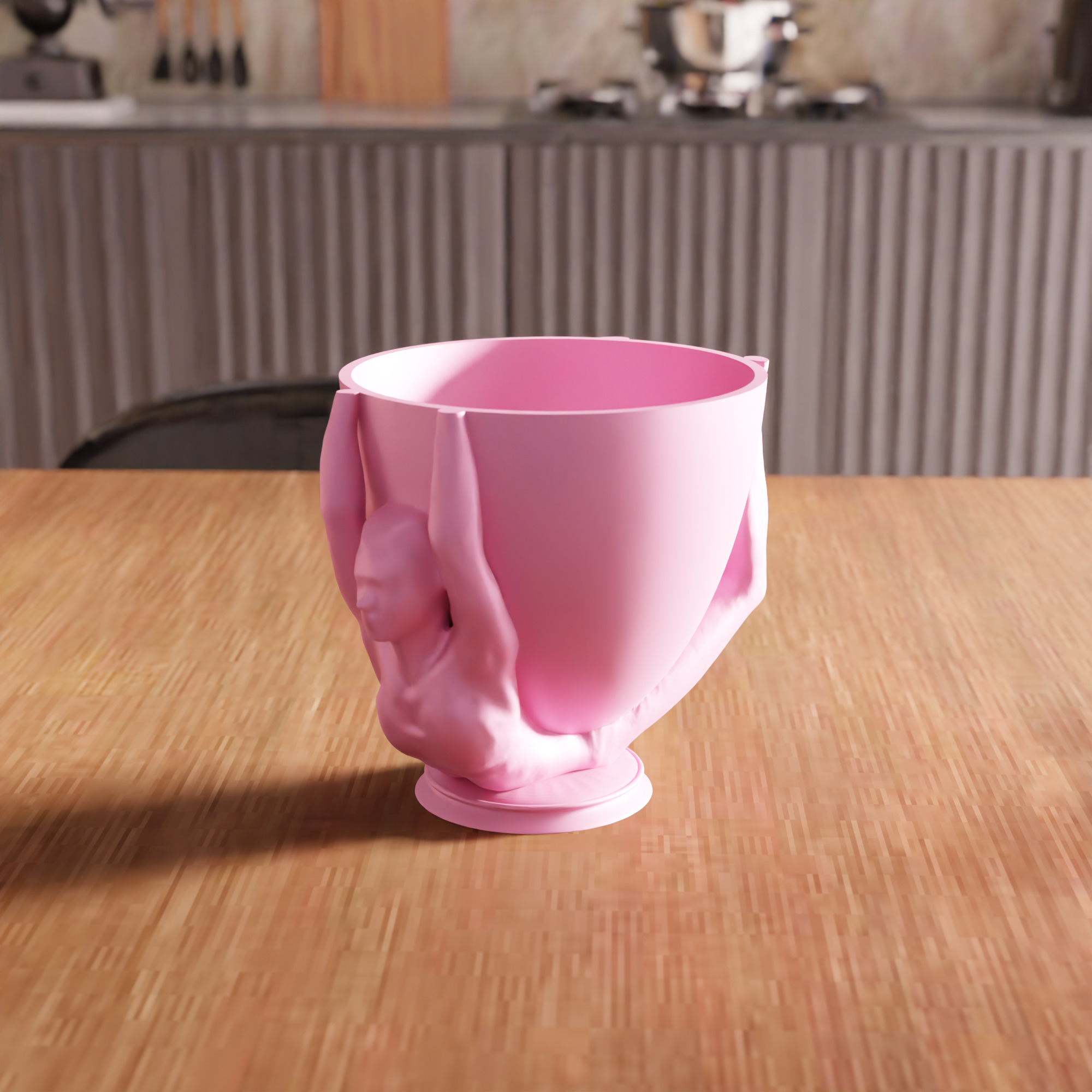 Yoga Girl Planter Cup STL File - 121 3D print model_2