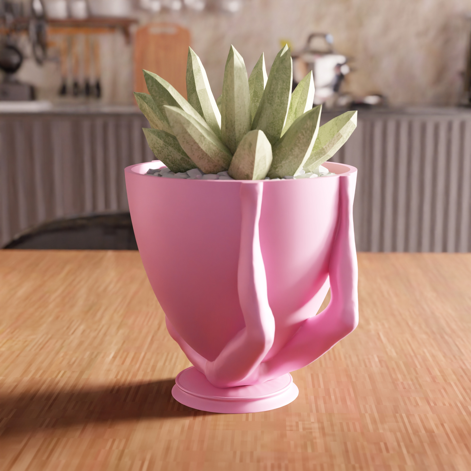 Yoga Girl Planter Cup STL File - 121 3D print model_4