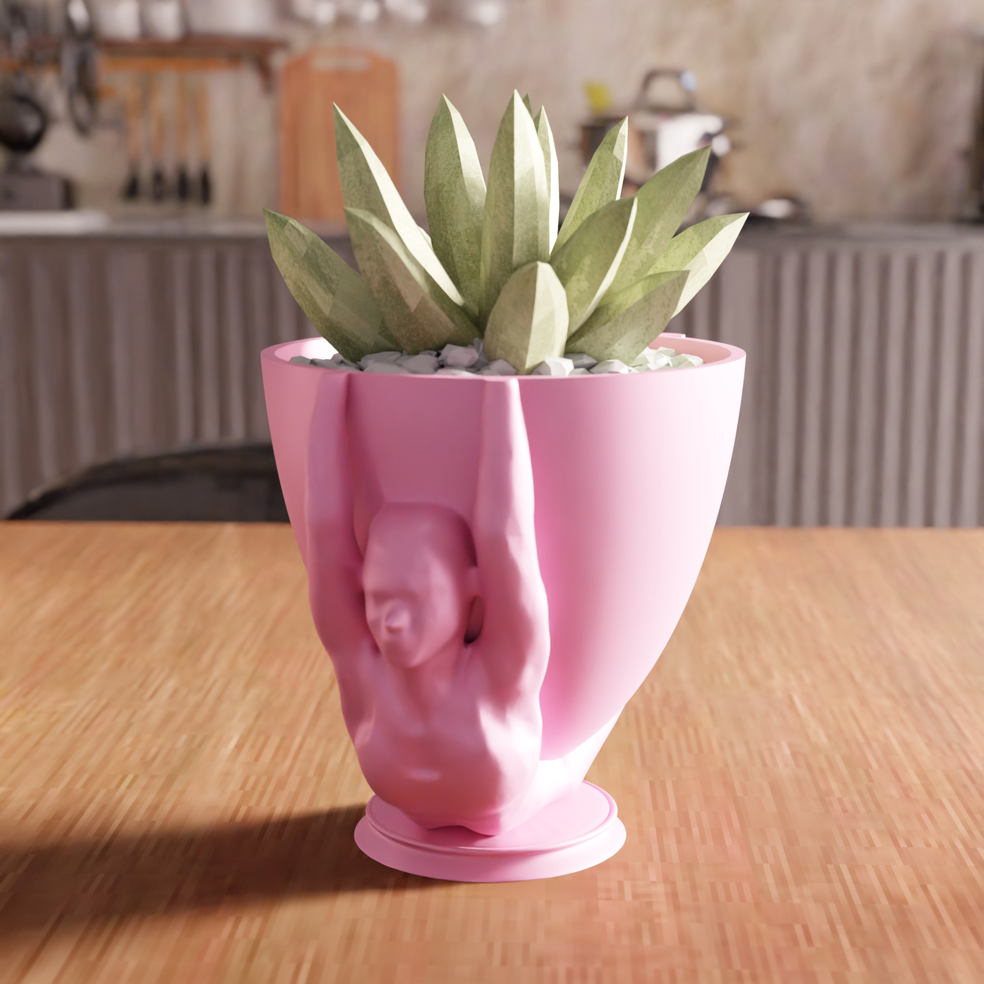 Yoga Girl Planter Cup STL File - 121 3D print model_1