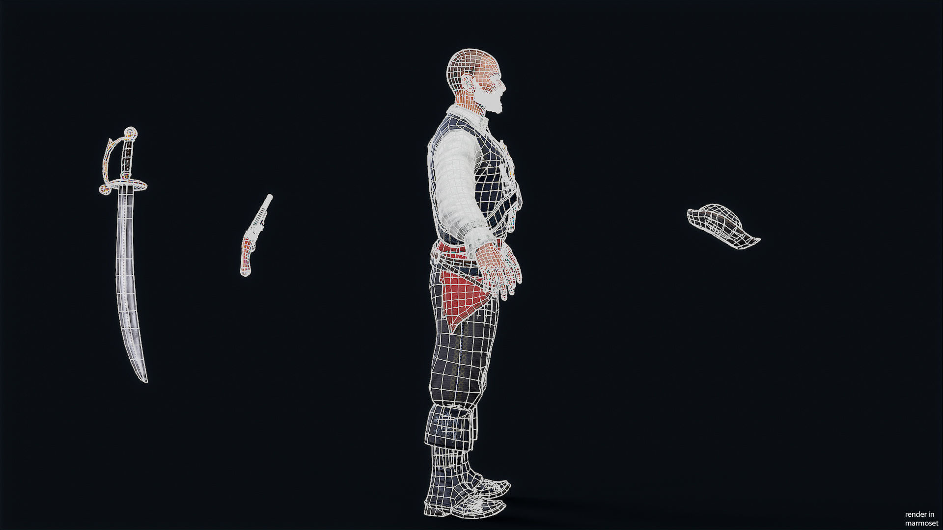 PIRATE R12 Low-poly 3D model_10