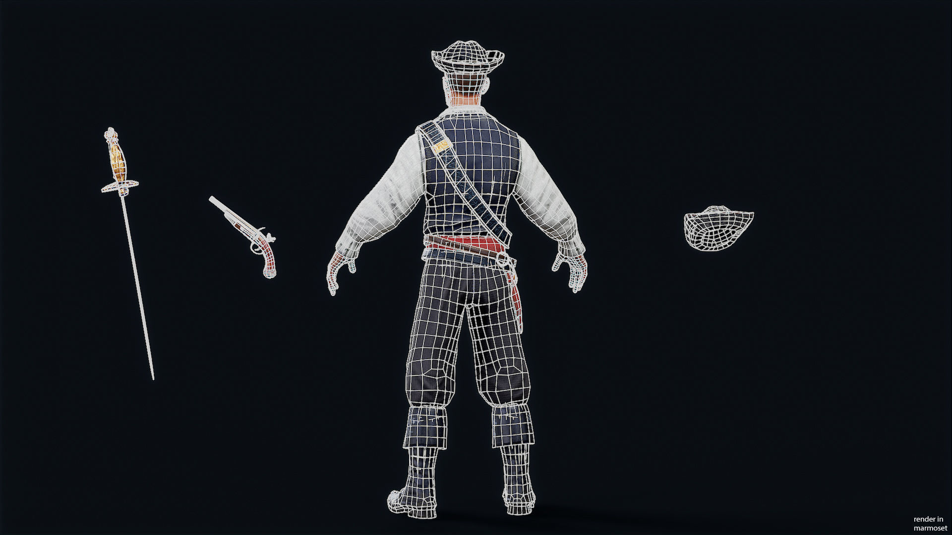 PIRATE R12 Low-poly 3D model_11