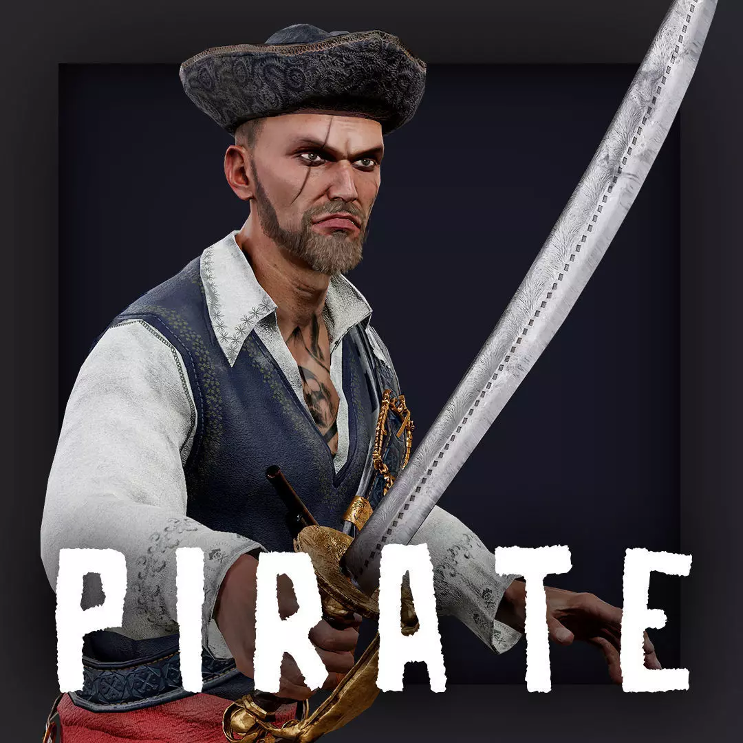 PIRATE R12 Low-poly 3D model_0
