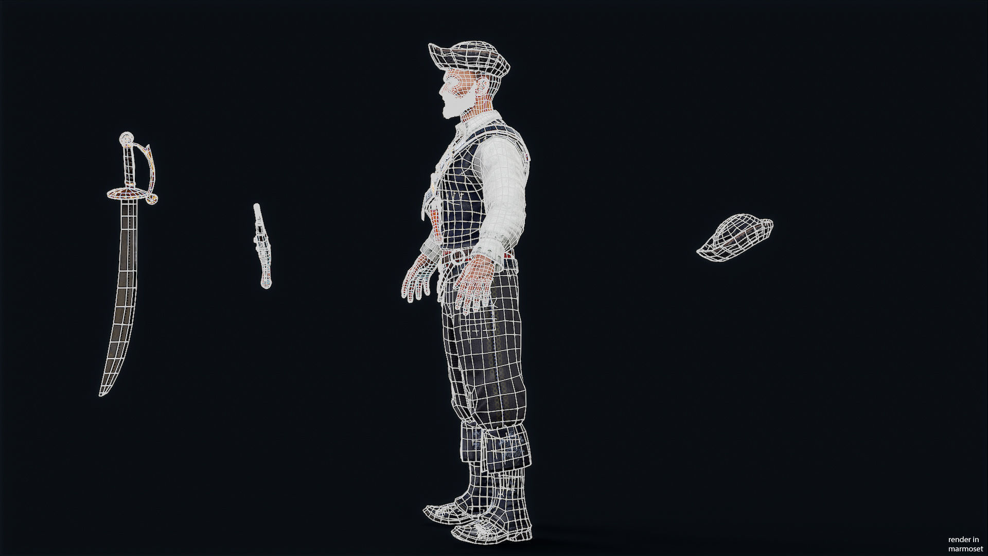 PIRATE R12 Low-poly 3D model_9