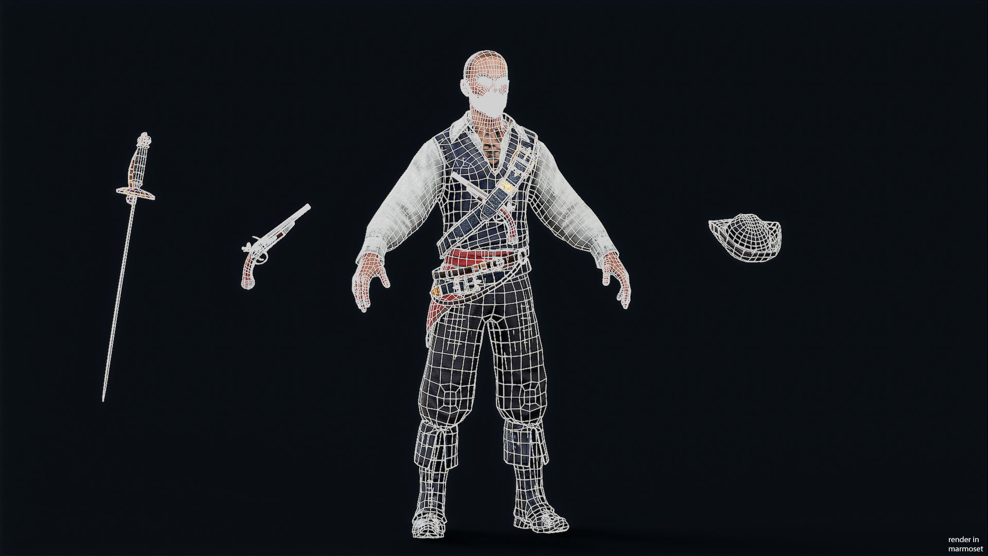 PIRATE R12 Low-poly 3D model_12