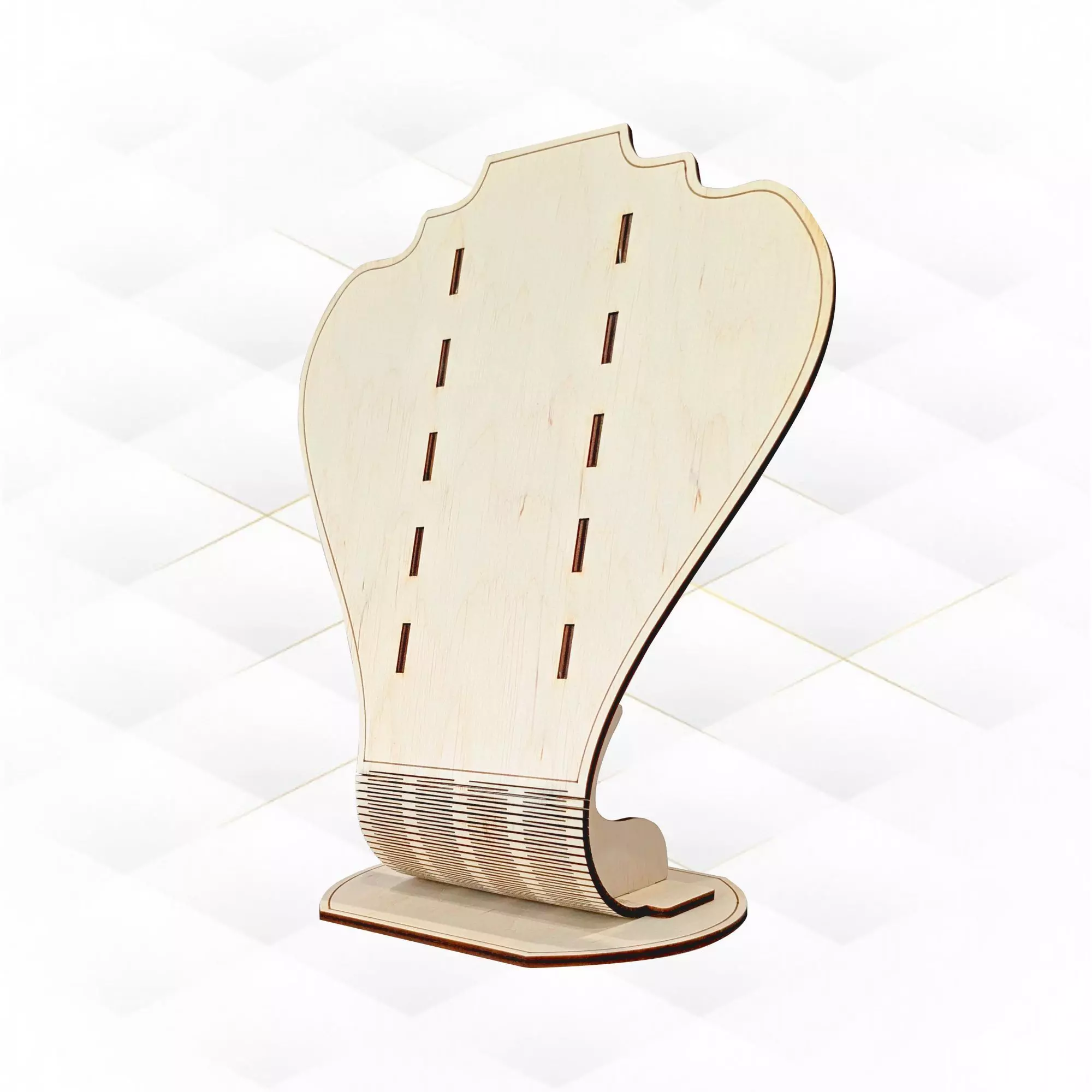 Gift Necklace Display stand holder laser cut design 3D print model
