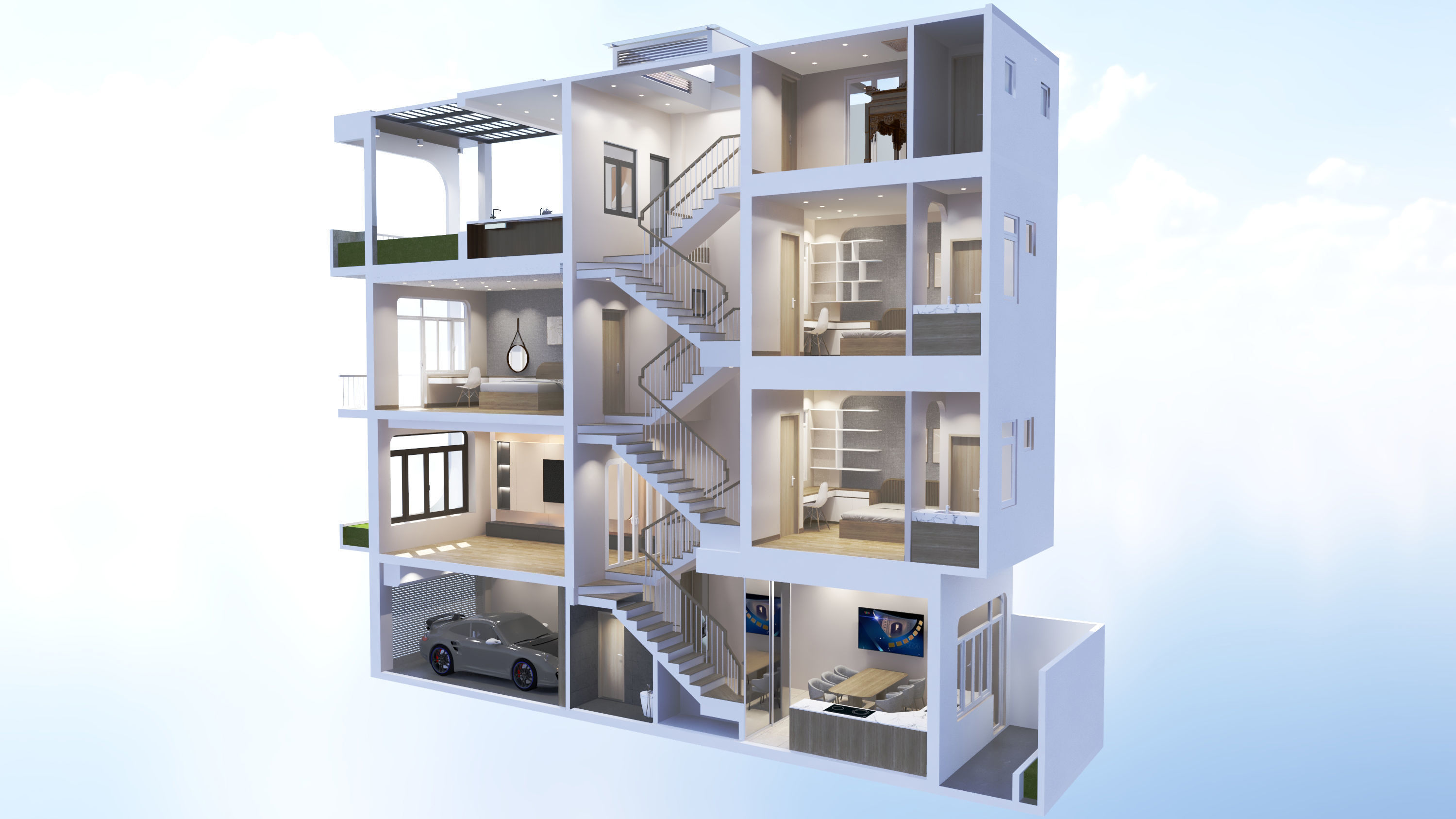 Resident House - HV 2 Free 3D model_9