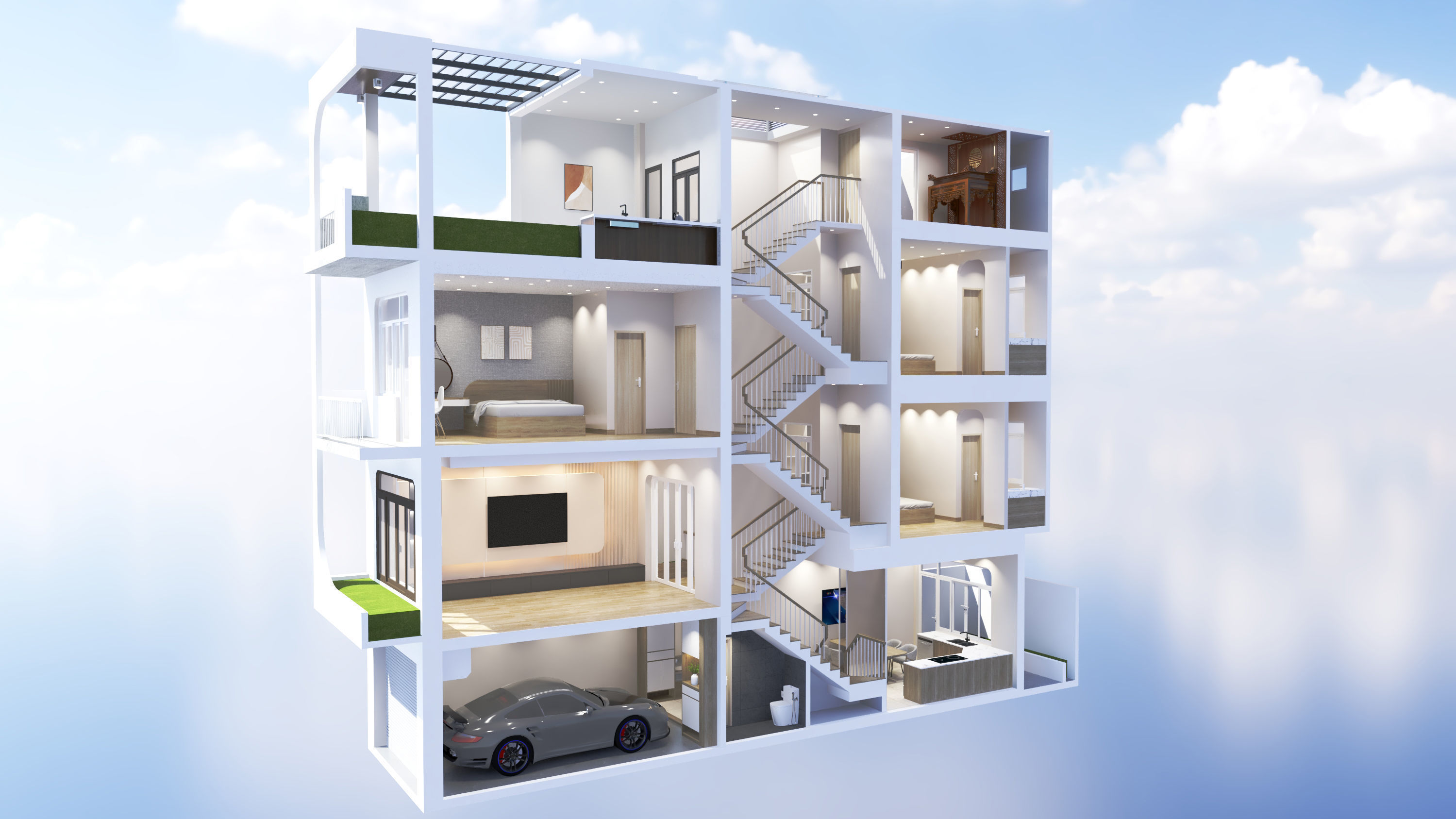 Resident House - HV 2 Free 3D model_41