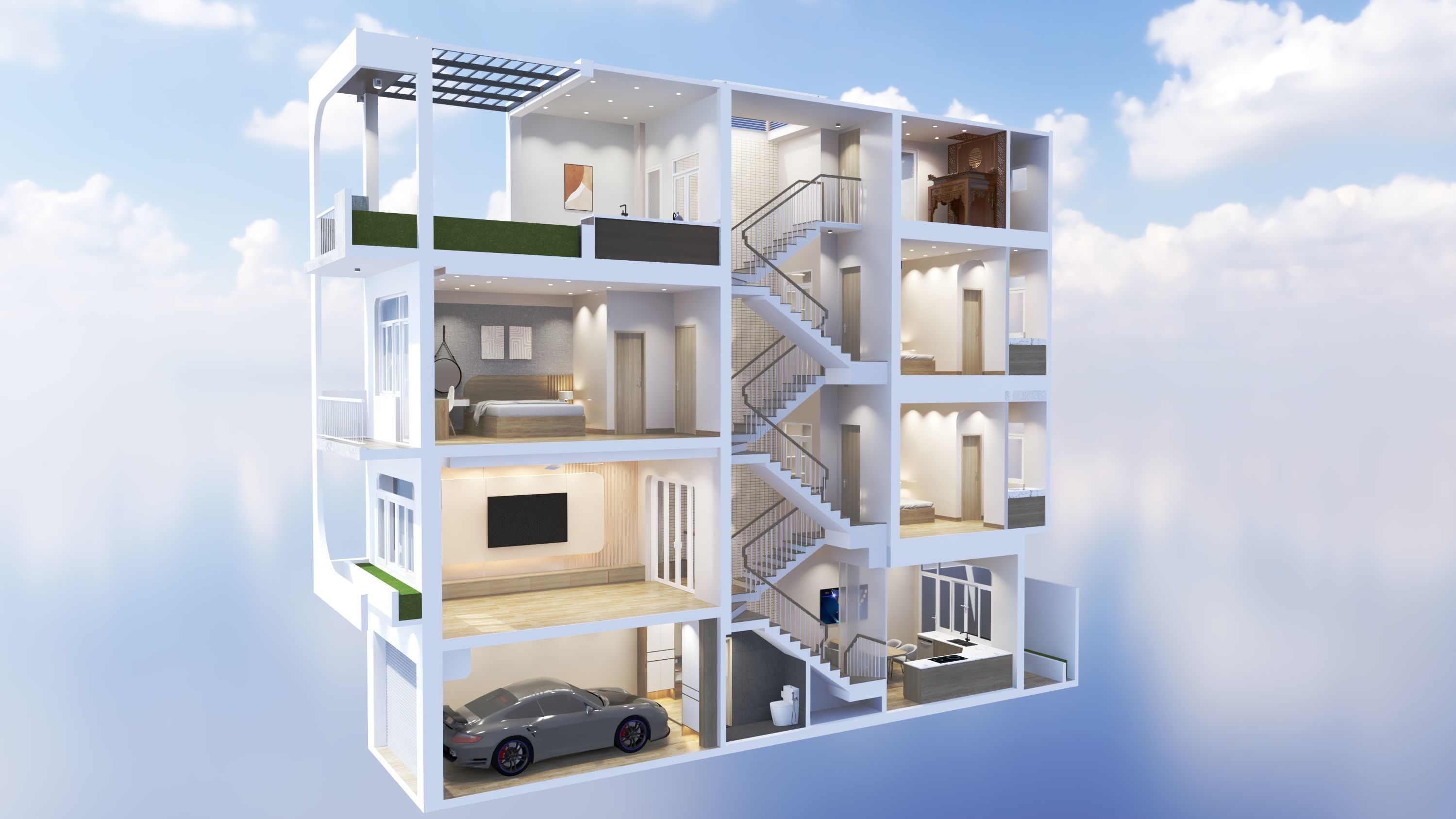 Resident House - HV 2 Free 3D model_47