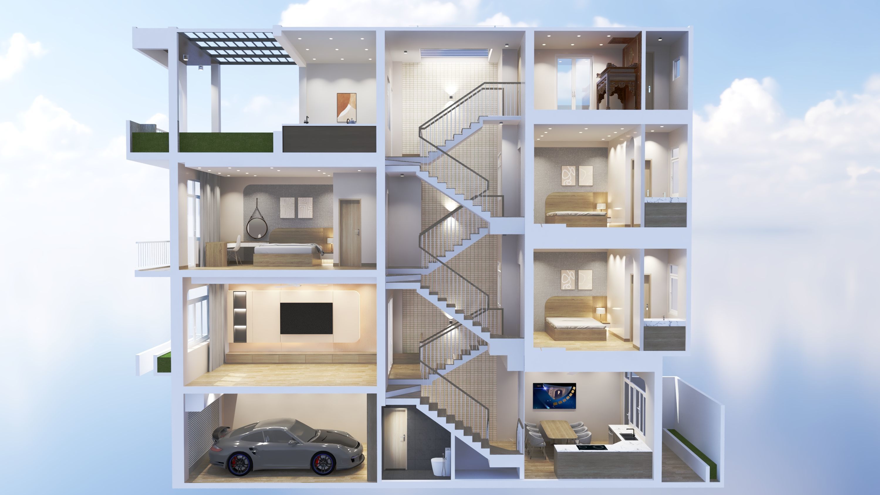 Resident House - HV 2 Free 3D model_44