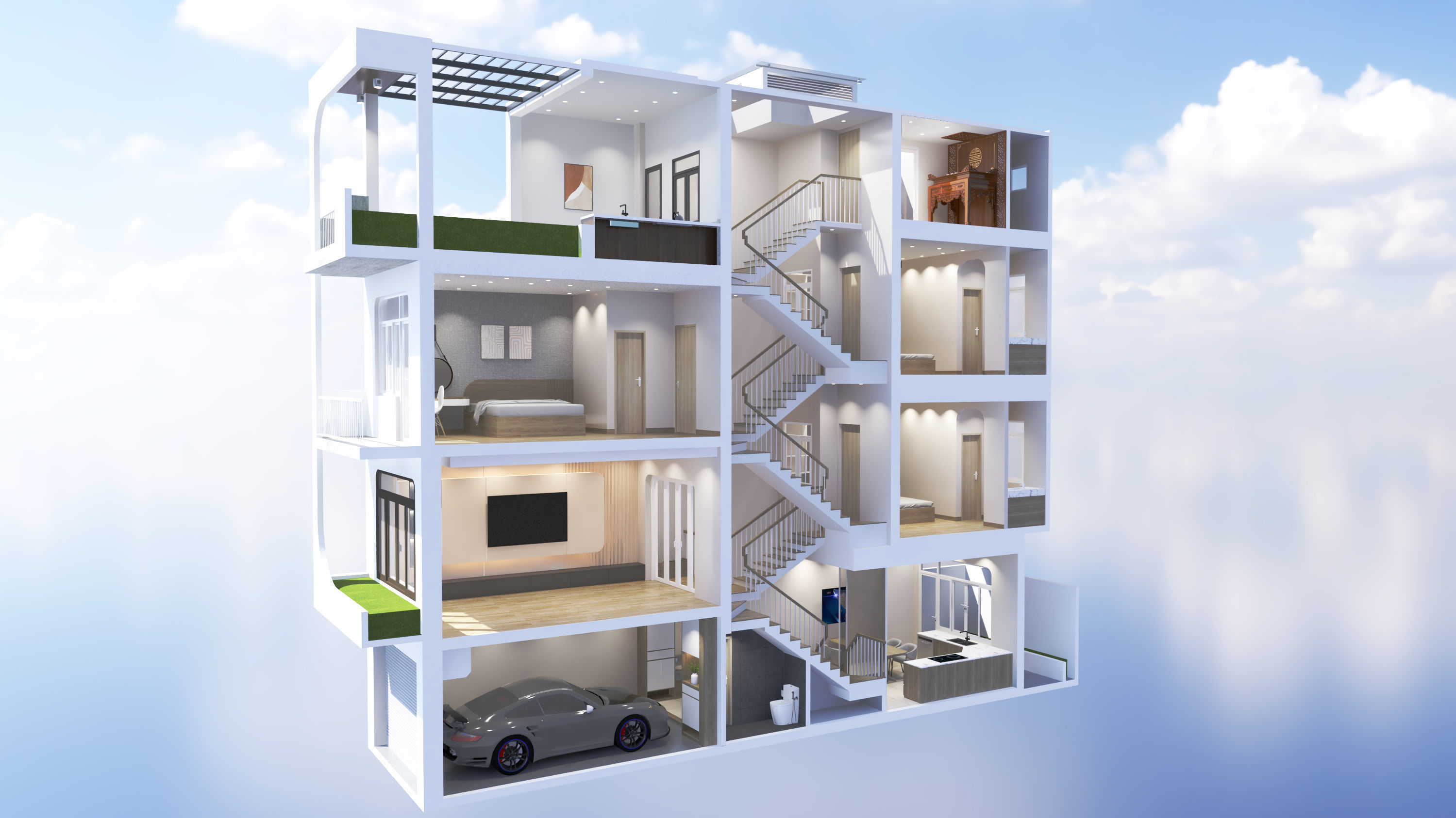 Resident House - HV 2 Free 3D model_12