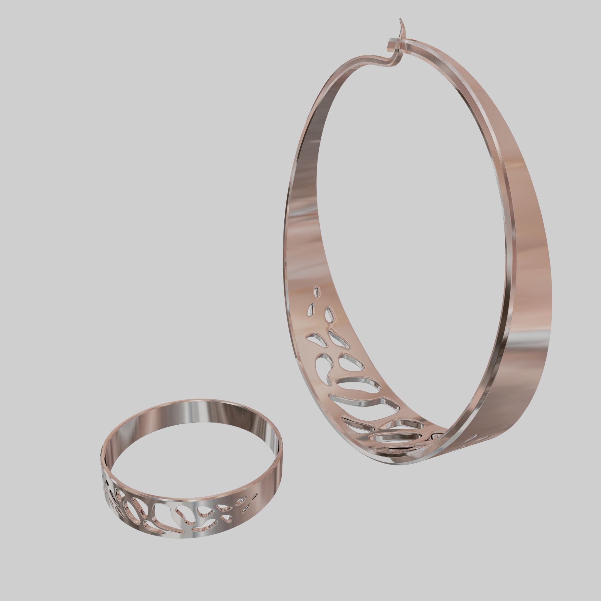 Slick organic pattern ring for 3D print 3D print model_3