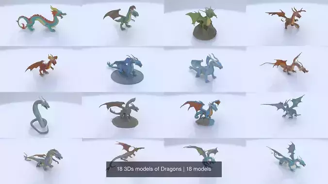 18 3Ds models of Dragons