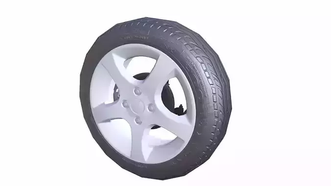 Tyre with Disk Break Low-poly 3D model